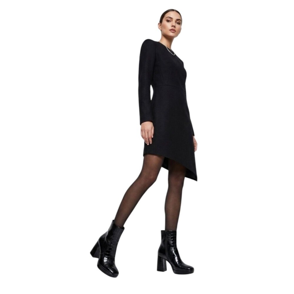 ASOS DESIGN Black Faux Croc Heeled Chelsea Boots